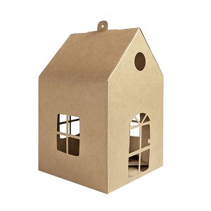 Paper House, made of Kraftboard, 11Χ11Χ19 cm