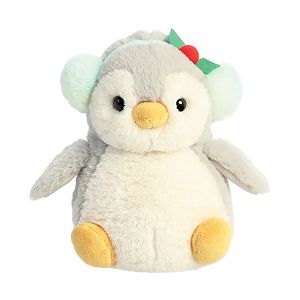 POM POM Plush Toy Penguin with Earmuffs 18cm/7in
