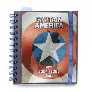 Ακαδημαϊκό Ημερολόγιο Σπιράλ με Μαλακό Εξώφυλλο 2024/2025 Ημερήσιο 11μηνο 14X16εκ MARVEL Captain America
