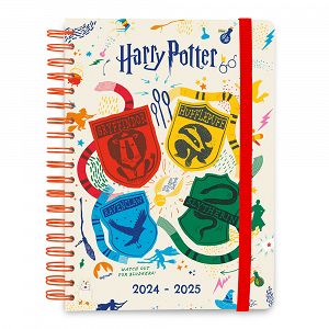 Hardcover Wire-O School Week to View Agenda 12 Months 2024/2025 15X21cm HARRY POTTER