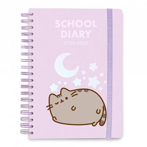 Hardcover Wire-O School Week to View Agenda 12 Months 2024/2025 15X21cm PUSHEEN Moments