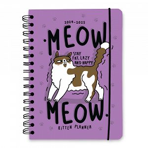Hardcover Wire-O School Week to View Agenda 12 Months 2024/2025 15X21cm MEOW MEOW