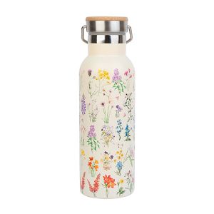 Metallic Bottle with Handle 500ml BOTANICAL Wild Flowers by Kokonote
