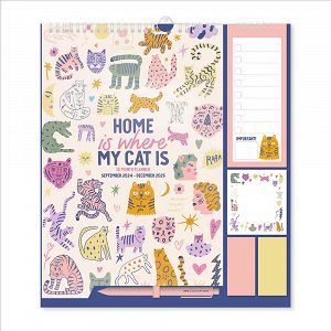 Wall Calendar/Planner 2024/2025 30X34cm HOME IS WHERE MY CAT IS