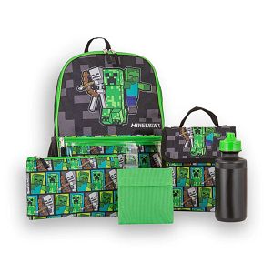 5-Piece Backpack Set MINECRAFT CREEPER ZOMBIE WITHER