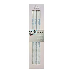 Set of 6 Pencils with Silver Foil Printing DISNEY 100th Anniversary