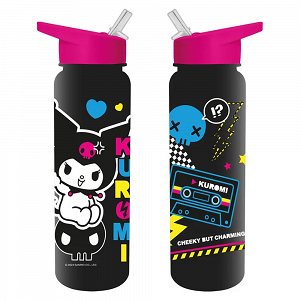 Πλαστικό Μπουκάλι με Καλαμάκι 500ml HELLO KITTY KUROMI Punk Vibes