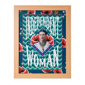Framed Print 30X40cm FRIDA KAHLO Independent Woman