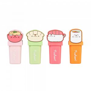 Σετ 4 Υπογραμμιστές (Highlighters) με 3D Topper PUSHEEN Sushi Roll