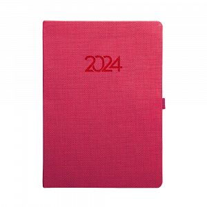 Ημερολόγιο Ημερήσιο Δεμένο PU 2026 12Χ17 Κόκκινο