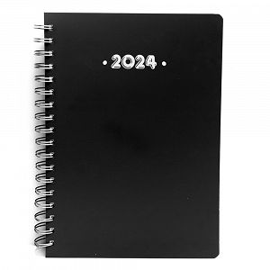Ημερολόγιο Ημερήσιο 2024 21Χ29 Σπιράλ Μαύρο