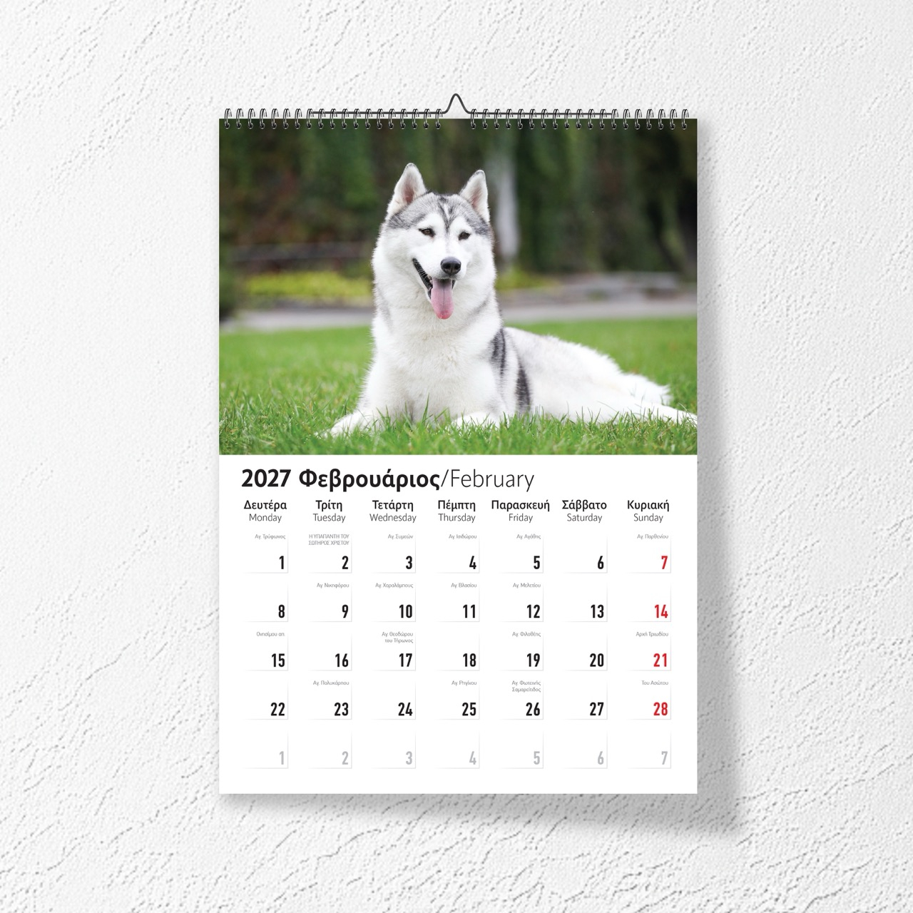 Month Planner 2027 17Χ24, 3 designs with Animals