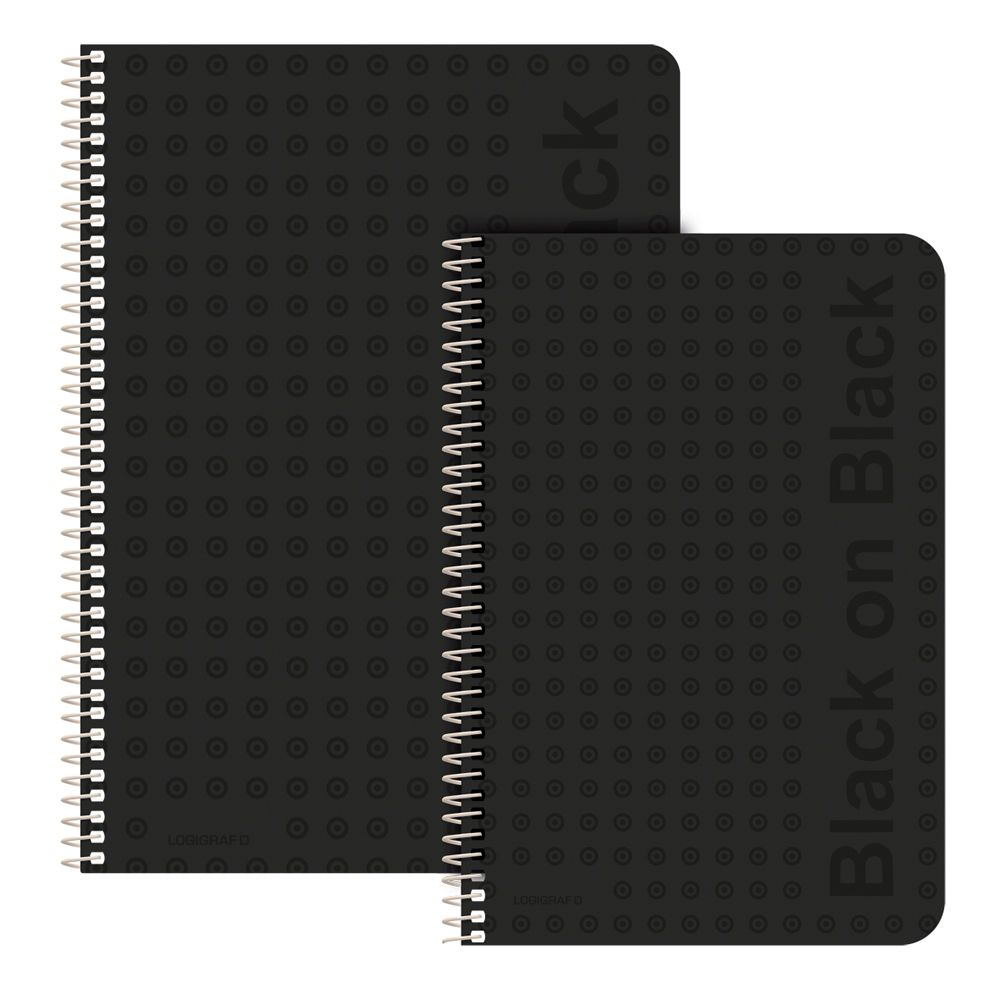 BLACK ΟΝ BLACK Τετράδιο Σπιράλ Wirelock B5/17Χ25 3 Θέματα 90 Φύλλα 6τμχ
