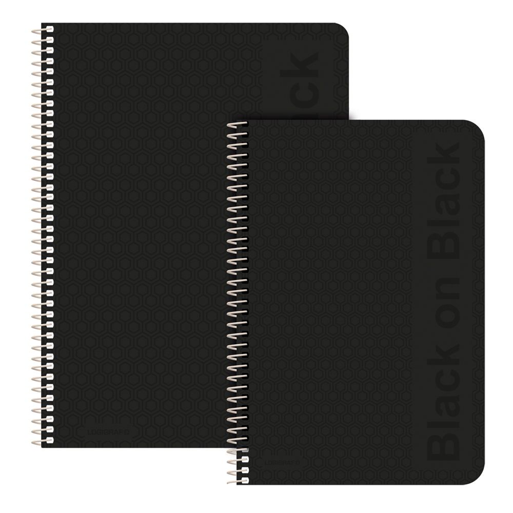 BLACK ΟΝ BLACK Wirelock Notebook A4/21Χ29 2 Subjects 60 Sheets 10pcs