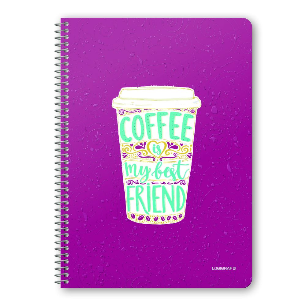 COFFEE Wirelock Notebook B5/17Χ25 2 Subjects 60 Sheets 10pcs