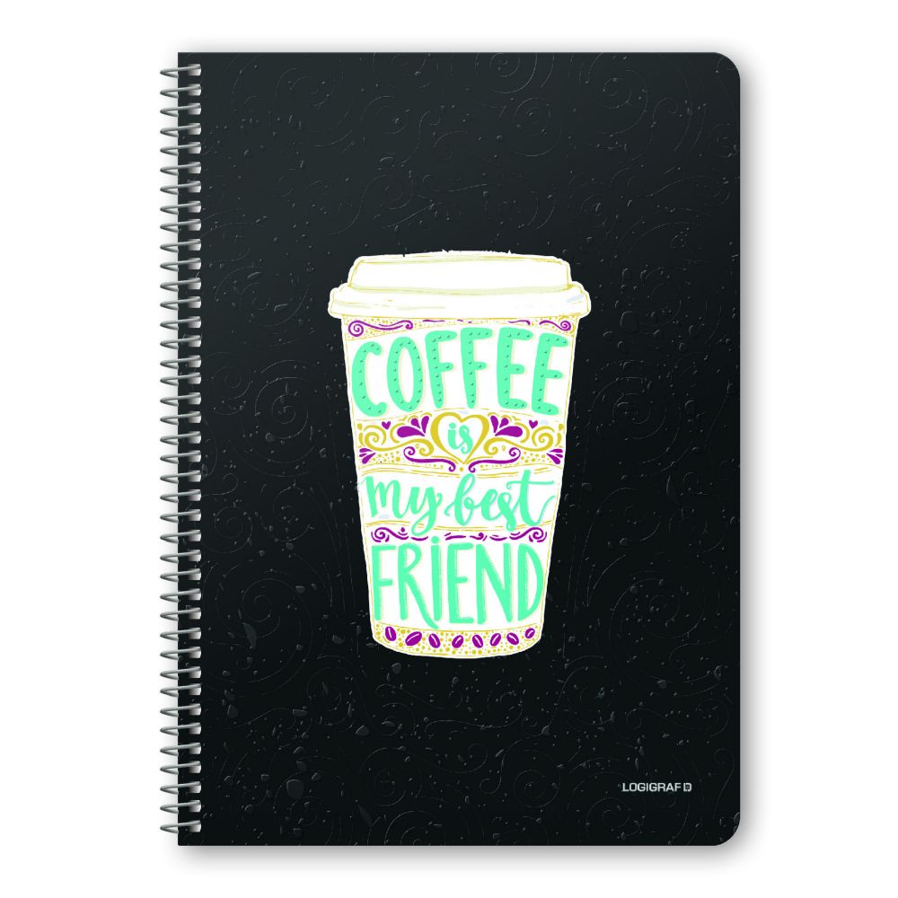 COFFEE Wirelock Notebook A4/21Χ29 4 Subjects 120 Sheets 6pcs