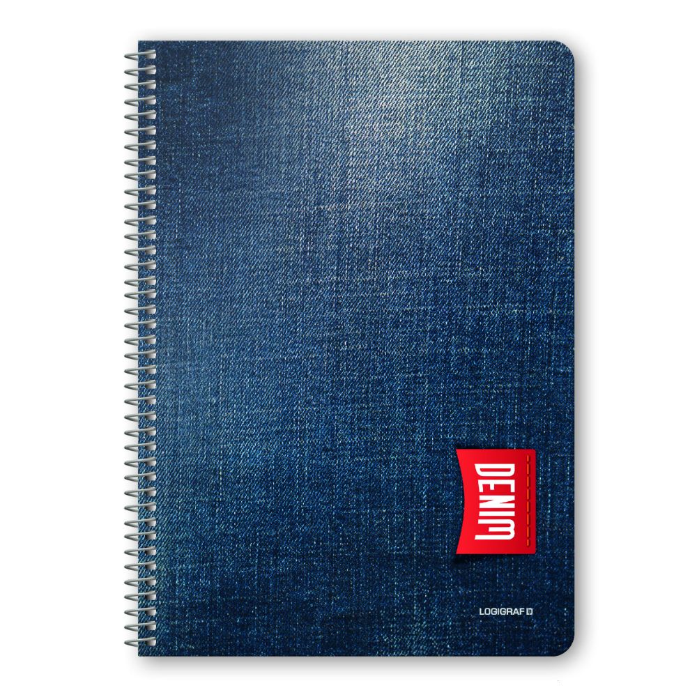 DENIM Τετράδιο Σπιράλ Wirelock B5/17Χ25 3 Θέματα 90 Φύλλα 6τμχ