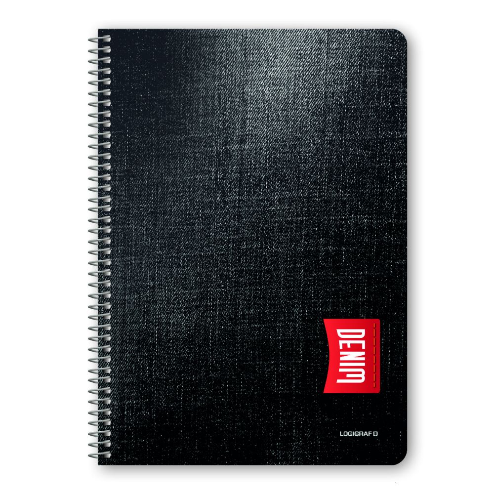 DENIM Τετράδιο Σπιράλ Wirelock B5/17Χ25 3 Θέματα 90 Φύλλα 6τμχ