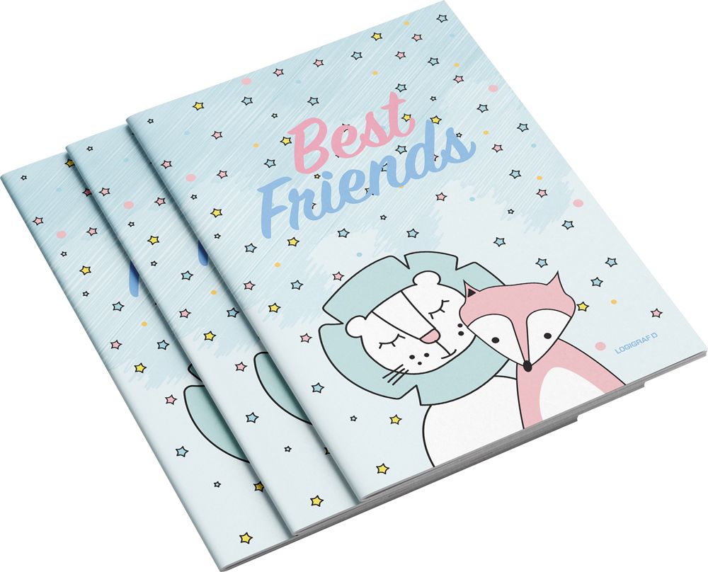 BEST FRIENDS Exercise Notebook B5/17Χ25 50sh 10pcs