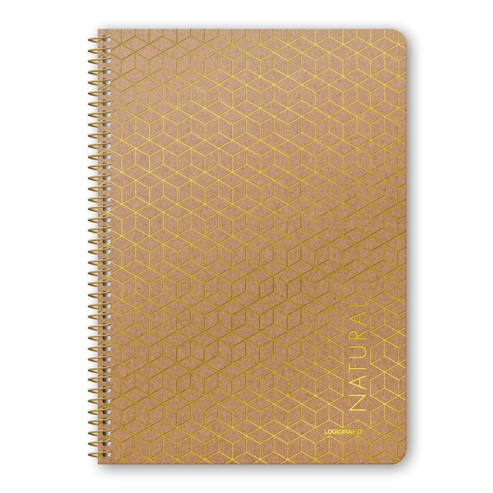 NATURAL Wirelock Notebook B5/17Χ25 4 Subjects 120 Sheets 6pcs