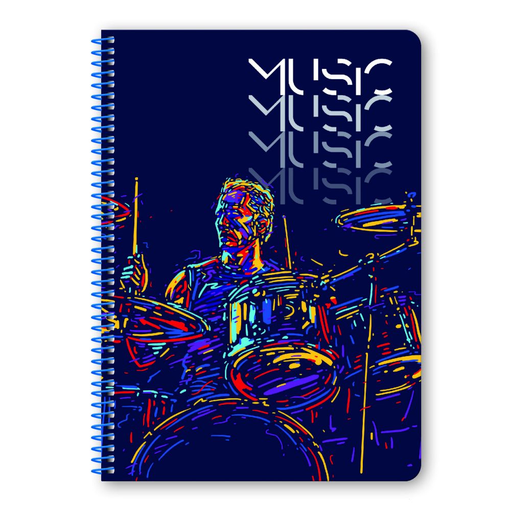 MUSIC Τετράδιο Σπιράλ Wirelock B5/17Χ25 4Θ 120Φ 10τμχ