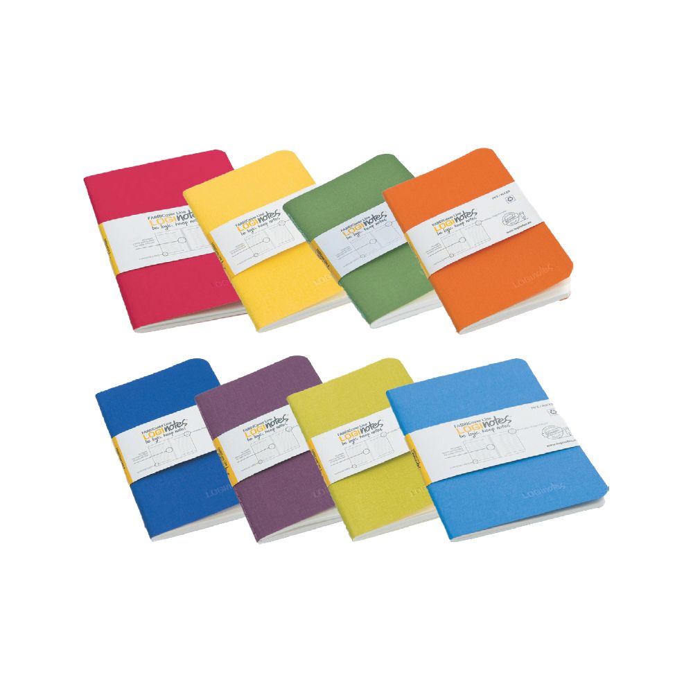 Loginotes Notebook FABRIC LINE 9Χ14 cm in 8 colors
