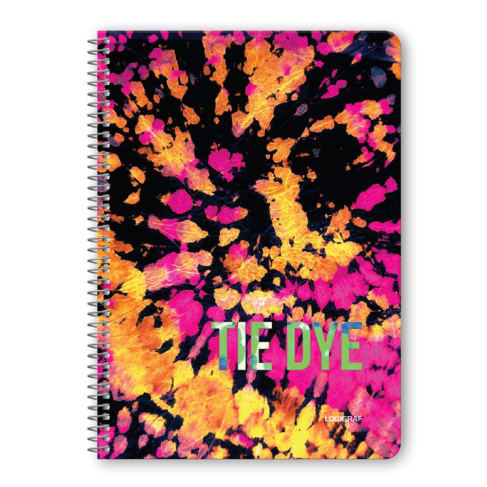 TIE DYE Τετράδιο Σπιράλ Wirelock B5/17Χ25 3Θ 90Φ 6τμχ