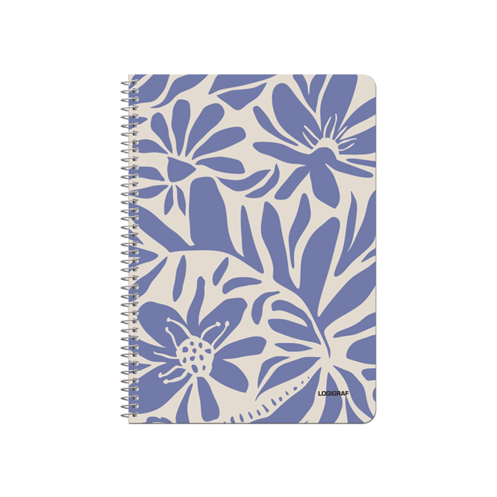 FLOWERS Wirelock Notebook B5/17Χ25 2sub 60sh 10pcs