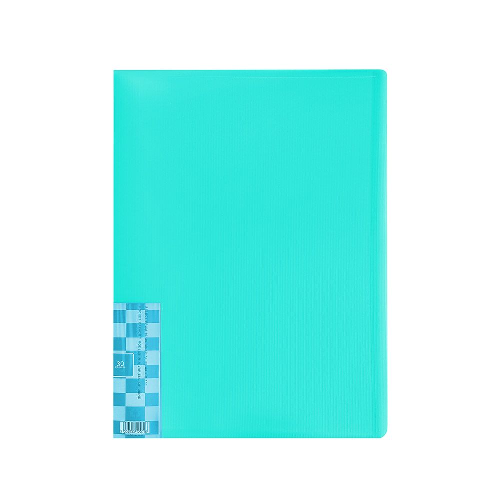 Σουπλ FLUO Α4, με 30 διαφανείς θήκες, σε 4 χρώματα ΝΕΟΝ - Μπλε