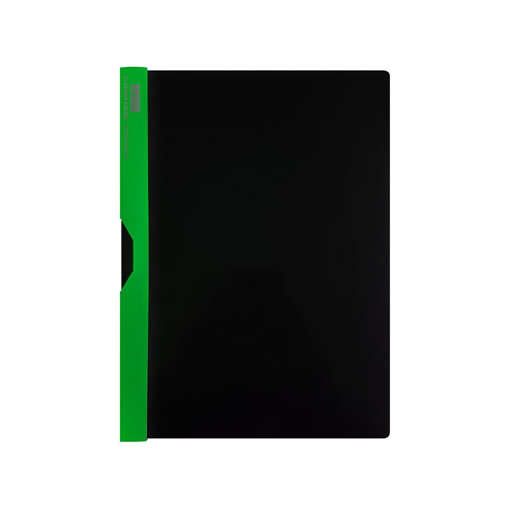 ELEGANT Ντοσιέ με Mεταλλικό Kλιπ, Α4 σε 4 χρώματα - Πράσινο-Mαύρο