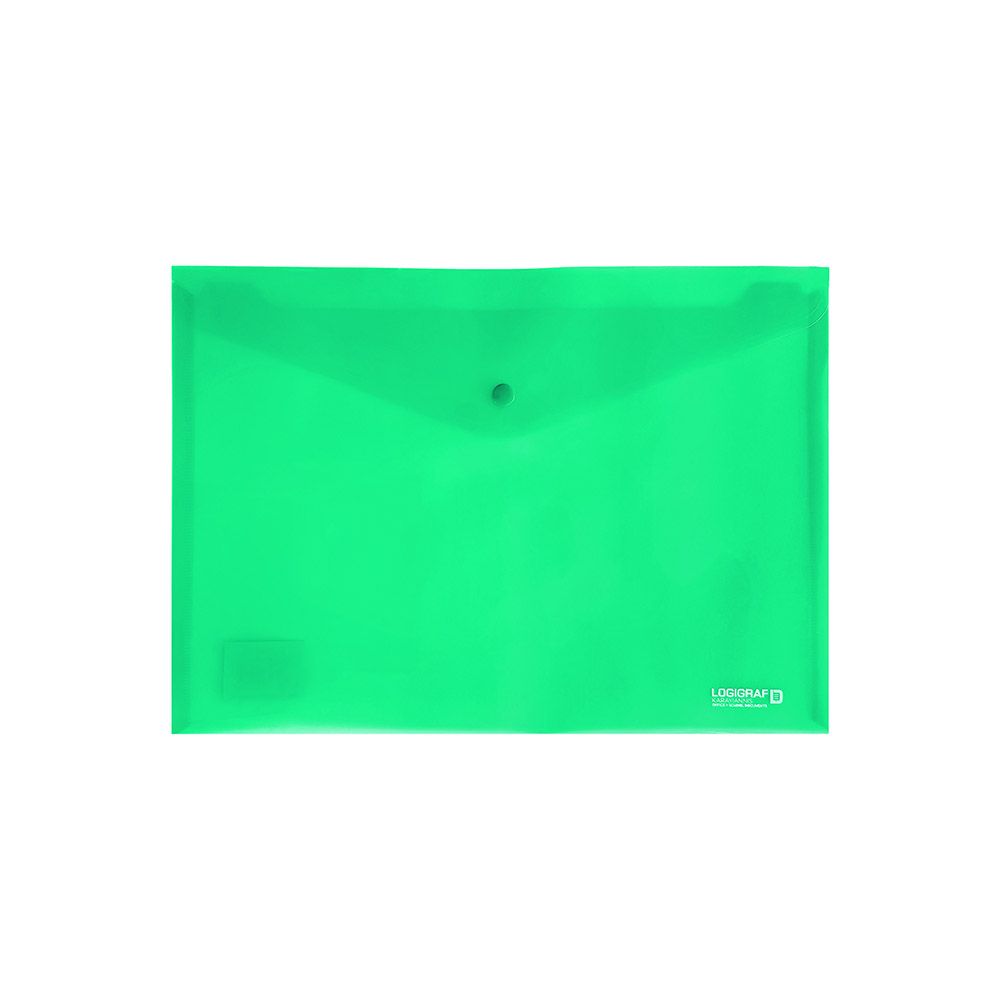 Φάκελος με κουμπί Α4, τύπος διαφανής, 10τμχ - Πράσινο