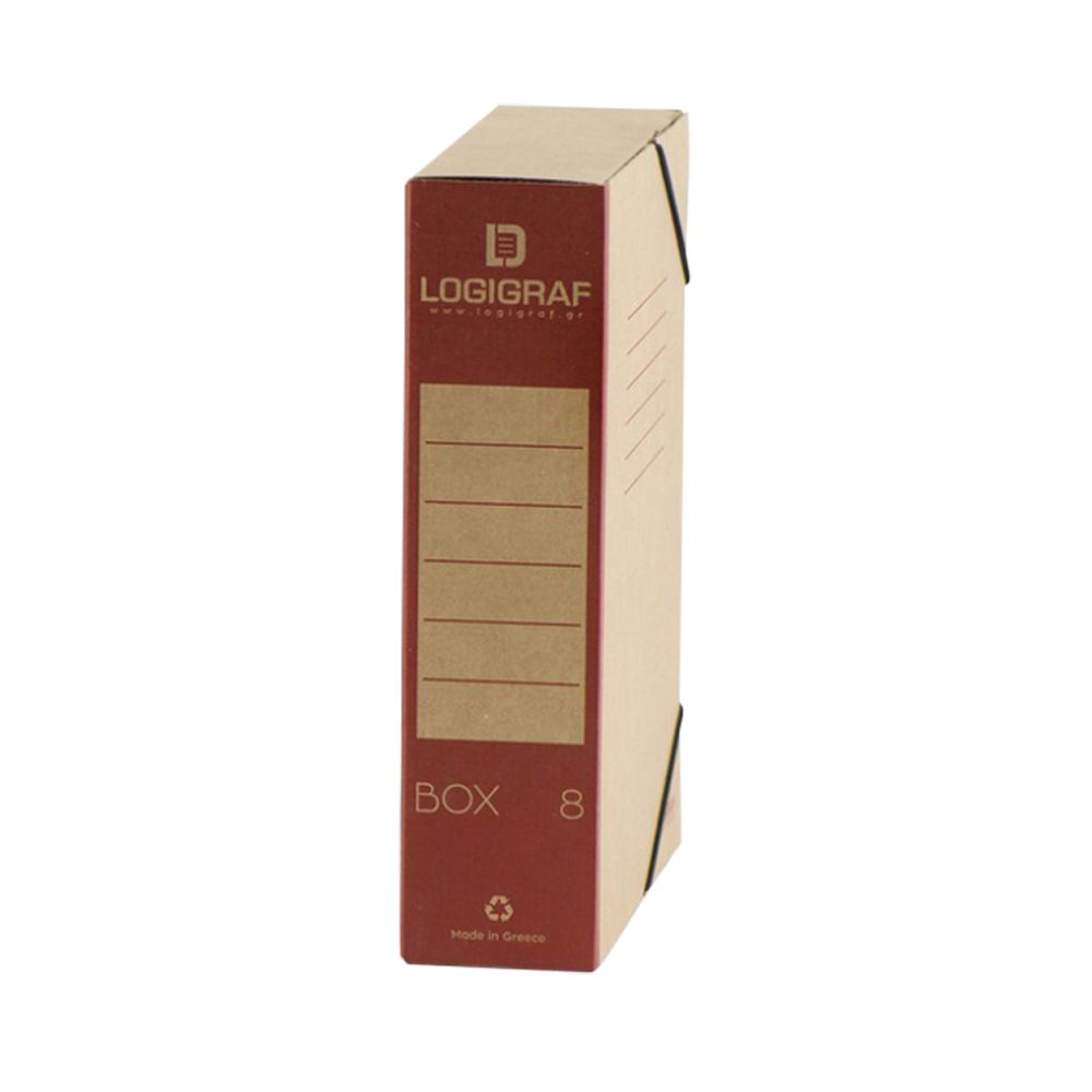 MICRO Κουτί με Λάστιχο από οικολογικό χαρτί 25Χ35 8εκ, Κόκκινο