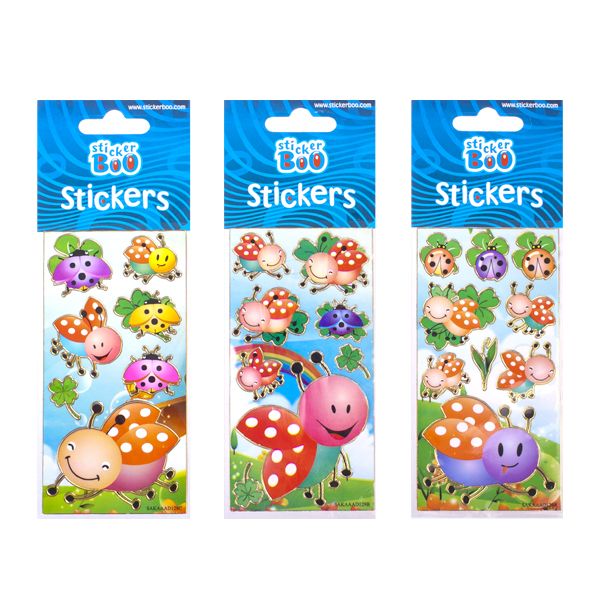 Glitter Stickers 7Χ18 LADYBUGS 6pcs pac
