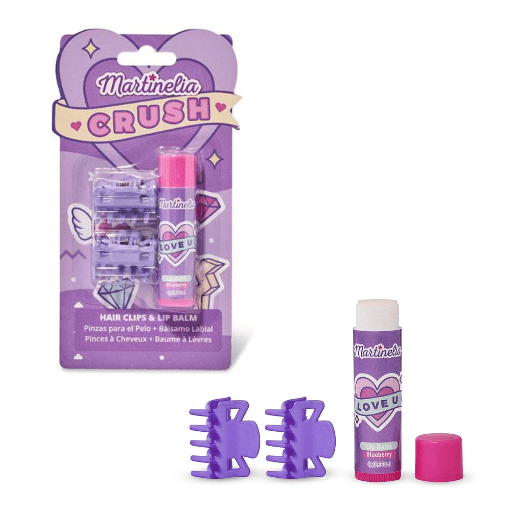 Super Set with 2x Hair Clips & 1x Lip Balm 4gr CRUSH, in 3 flavours