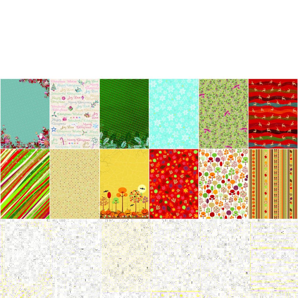 Design Papers Glitter, A4, 12pcs 165gr, Autumn/Winter