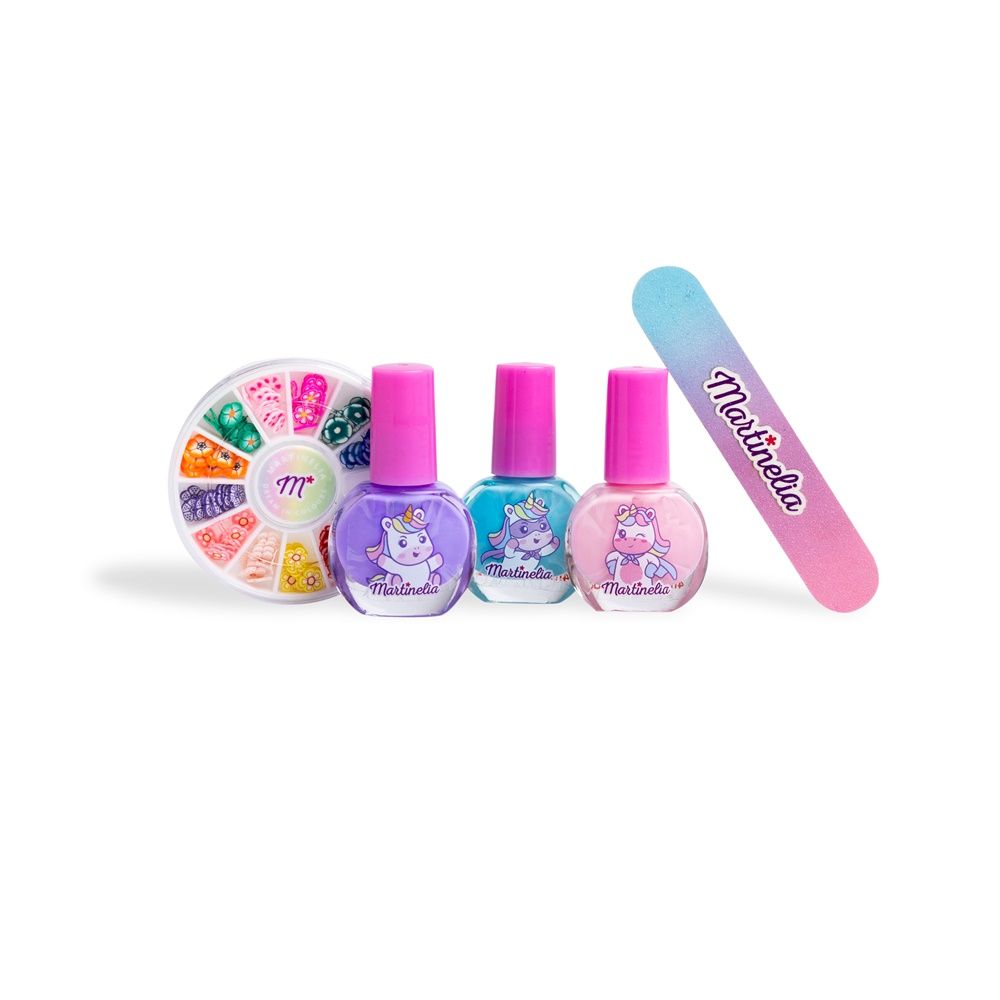 LITTLE UNICORN Super Set with Nail Polish 4ml, Nail File & 120 Design 3D Flower Stickers