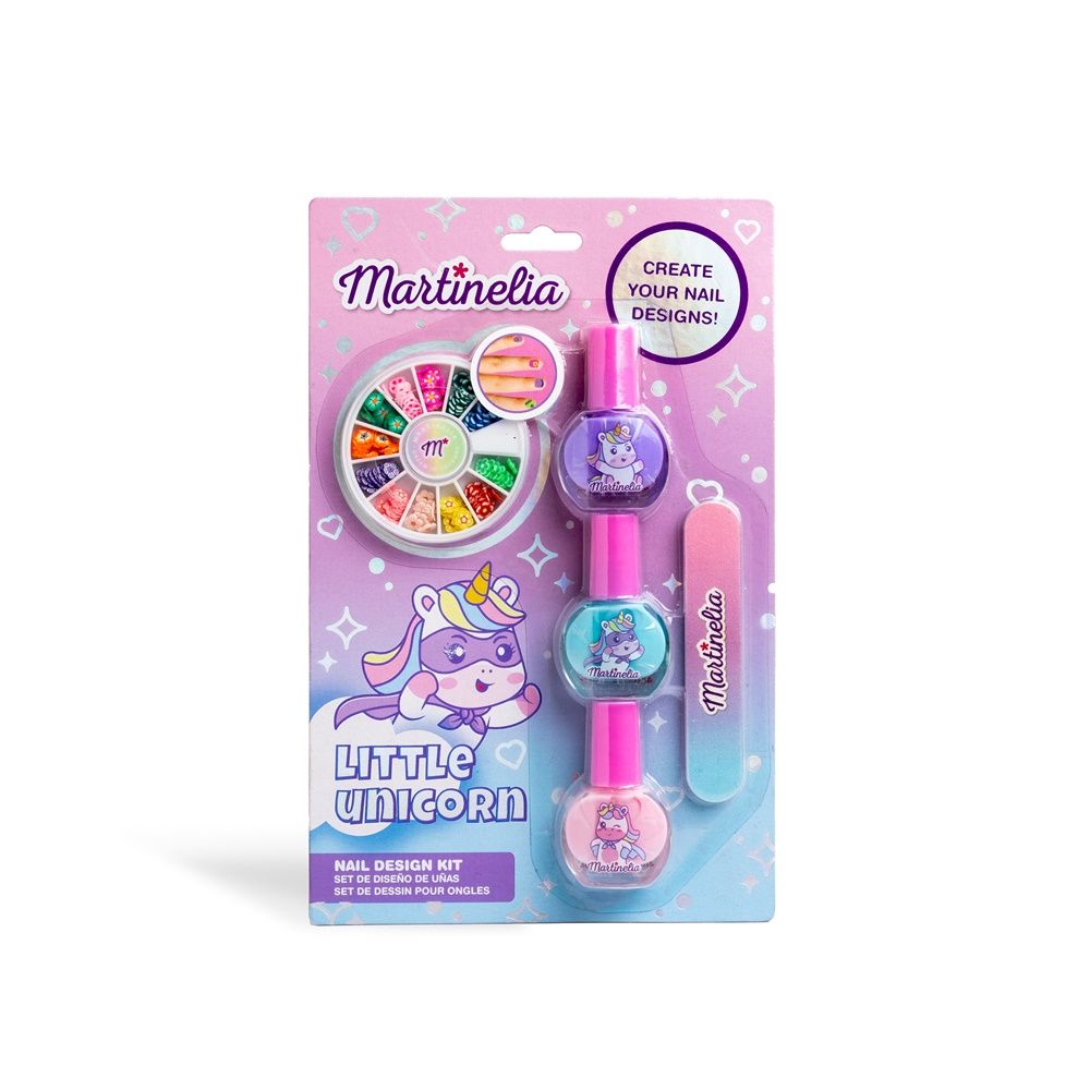 LITTLE UNICORN Super Set with Nail Polish 4ml, Nail File & 120 Design 3D Flower Stickers