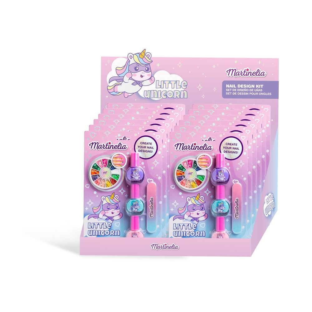 LITTLE UNICORN Super Set with Nail Polish 4ml, Nail File & 120 Design 3D Flower Stickers