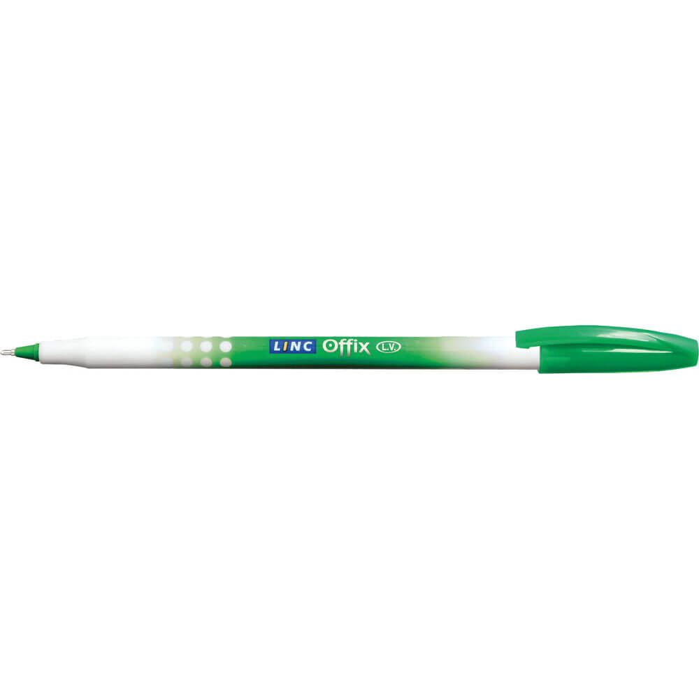 Ball pen LINC Offix/green, box 50pcs