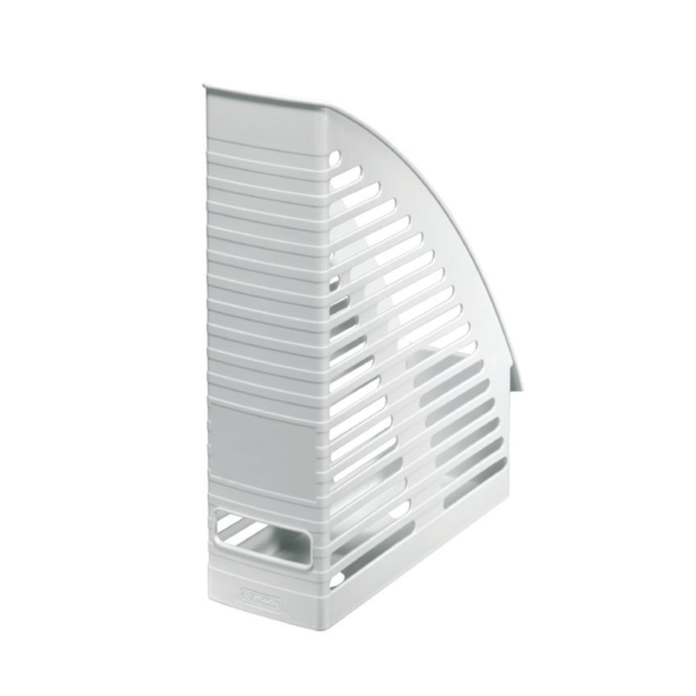 HERLITZ Plastic Magazine File A4 with Horizontal Window/Handle Grey, 4pcs Package