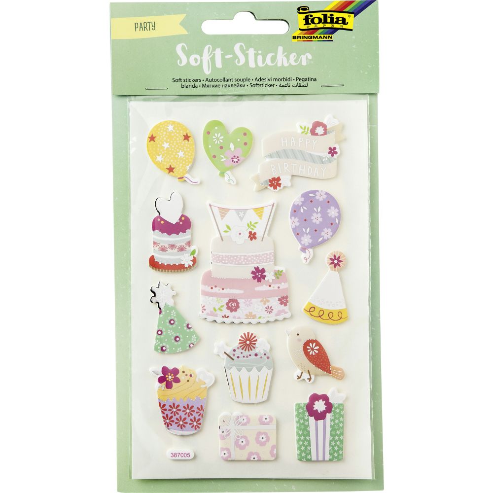 Set 48 Soft-Stickers PARTY