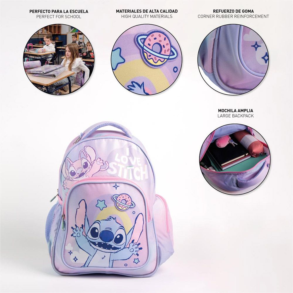 School Backpack 42cm DISNEY Lilo & Stitch I LOVE STITCH