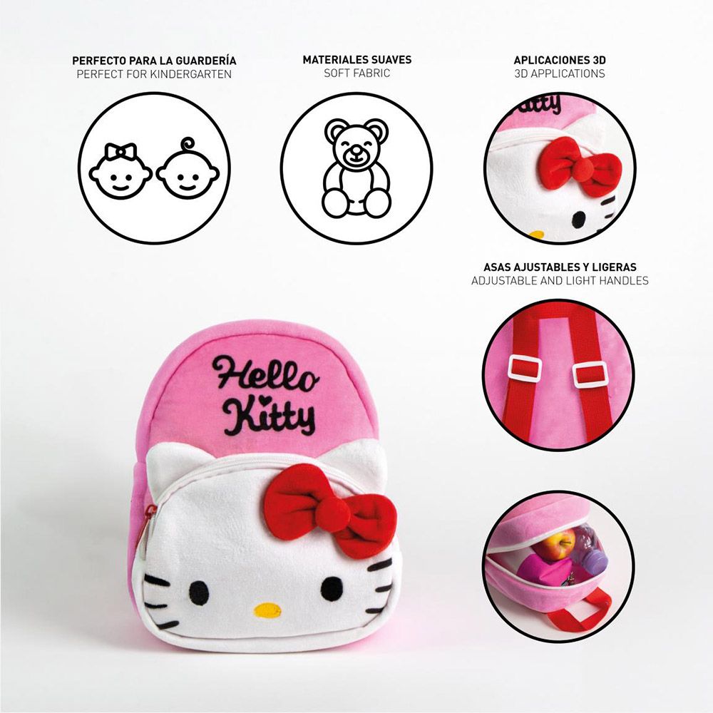Premium Απαλή Τσάντα Πλάτης 22εκ Παιδικού Σταθμού HELLO KITTY