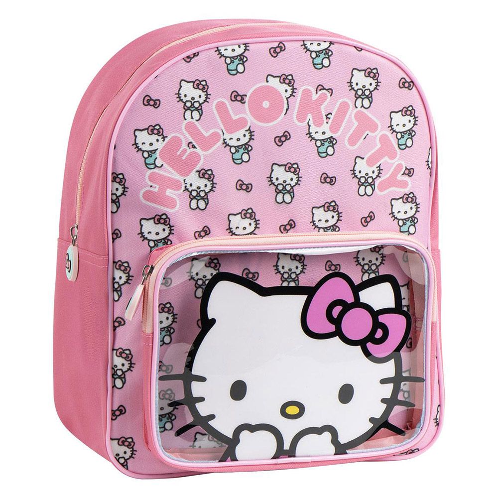 Παιδική Τσάντα Πλάτης 30εκ με Διάφανη Τσέπη Friends HELLO KITTY
