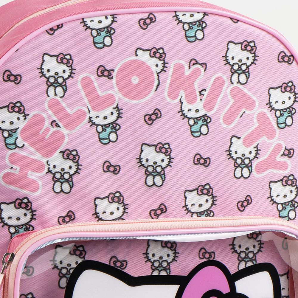 Παιδική Τσάντα Πλάτης 30εκ με Διάφανη Τσέπη Friends HELLO KITTY