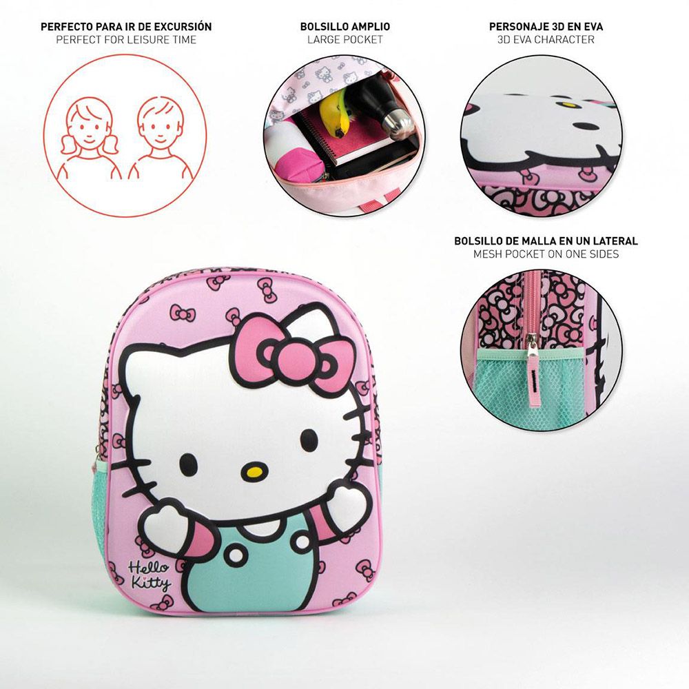 3D Τσάντα Πλάτης 31εκ Νηπιαγωγείου HELLO KITTY