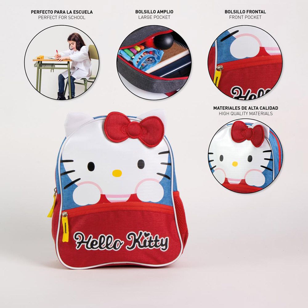 Παιδική Τσάντα Πλάτης 30εκ με Αυτιά HELLO KITTY