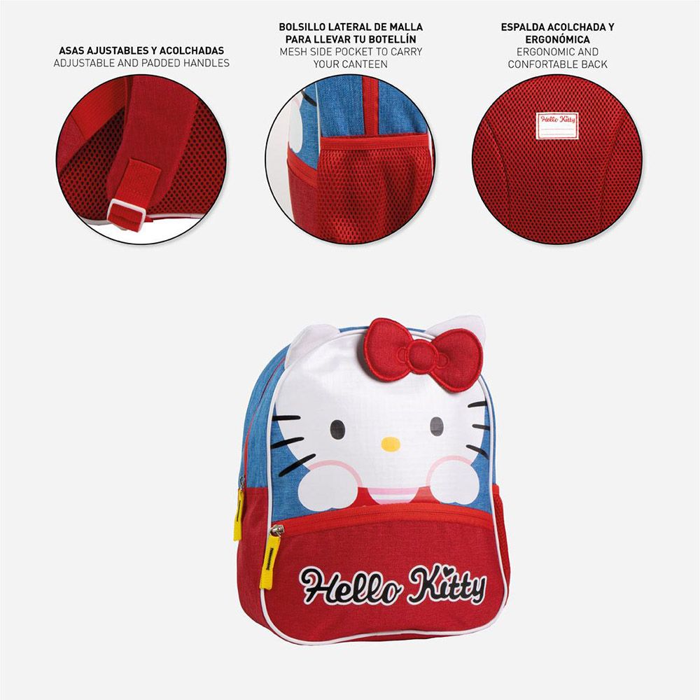 Παιδική Τσάντα Πλάτης 30εκ με Αυτιά HELLO KITTY