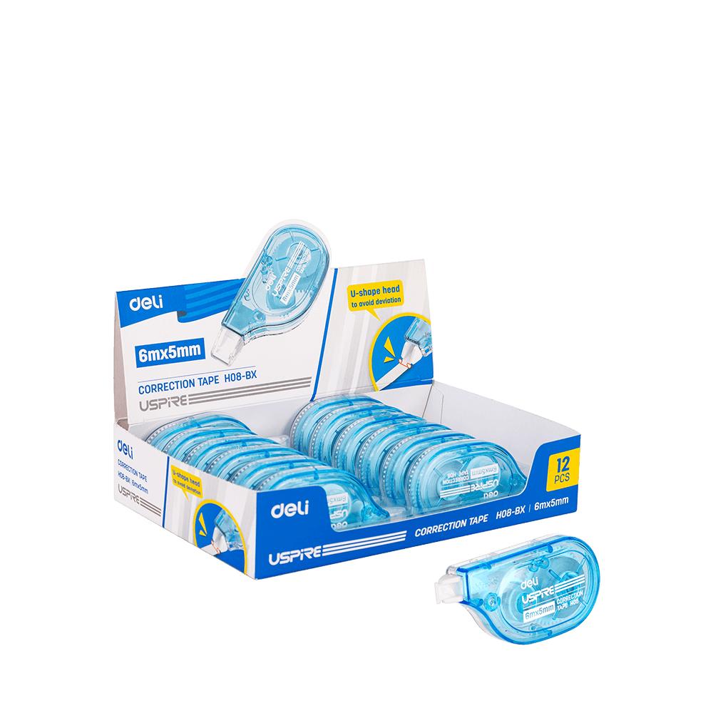 Display with 12 Correction Tapes 5mmx6m DELI USPIRE