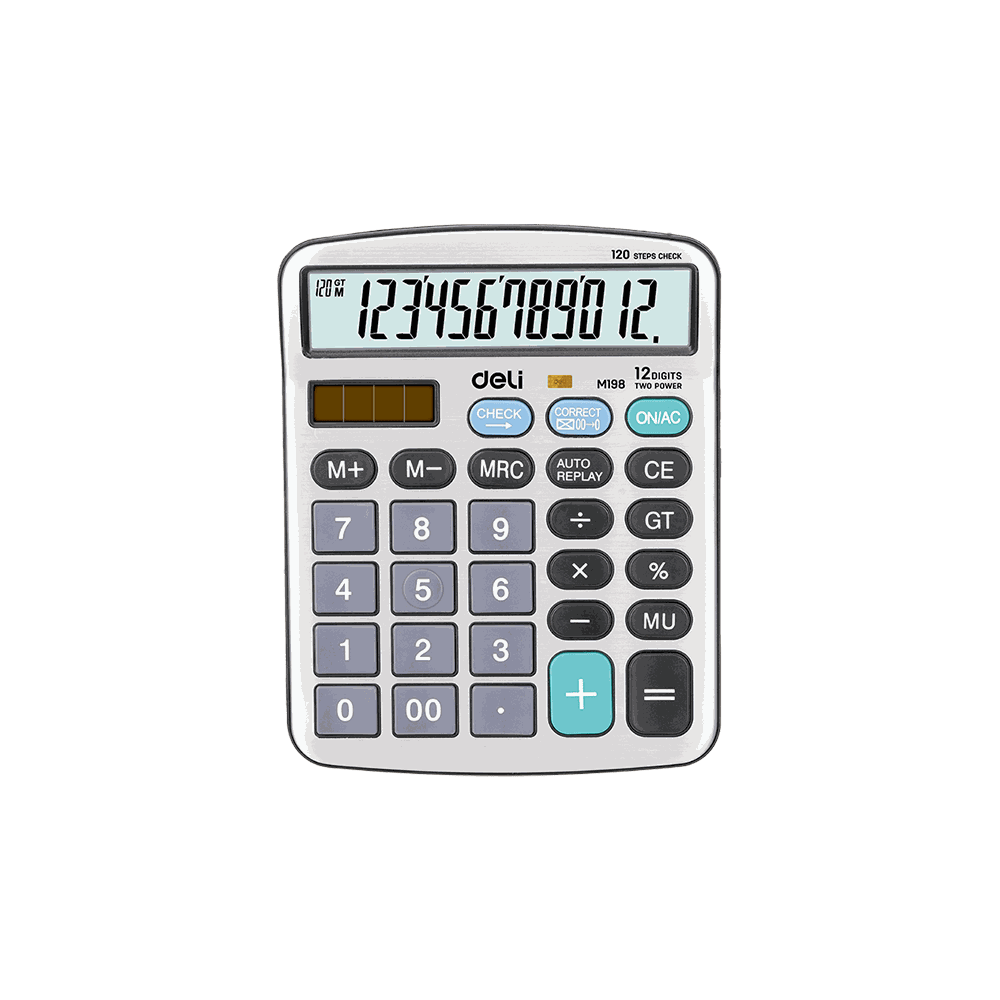 DELI CORE 12 Digit Calculator 12x15x3cm Silver